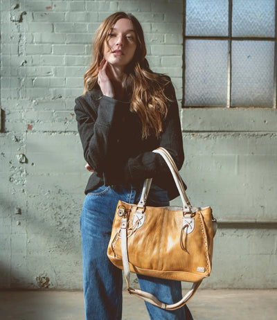 Bed Stu "Rockababy"  Cashew Rustic Nectar Lux Handbag