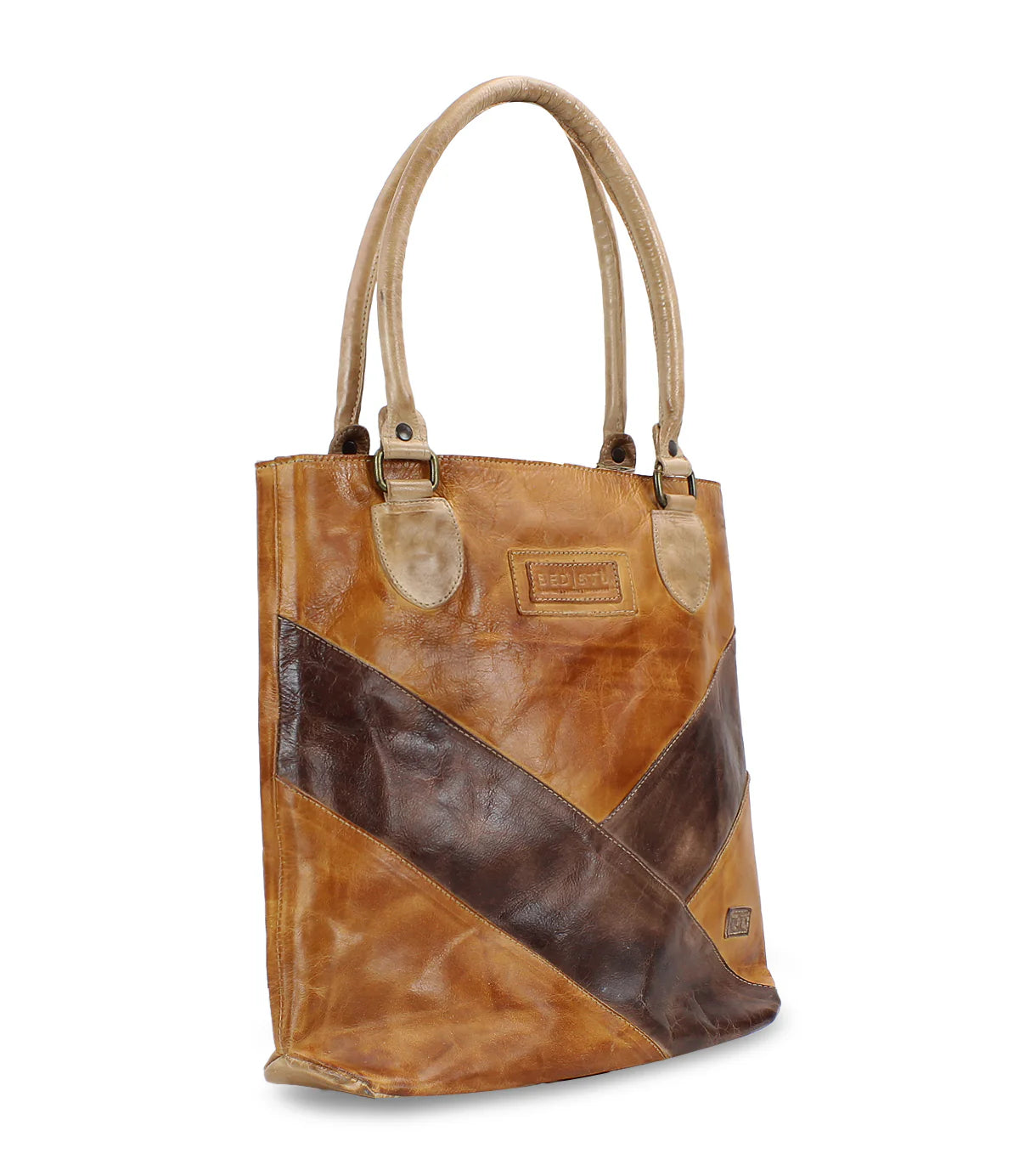 Bed Stu "Italic" Shoulder Tote Bag - Cafe Latte Rustic