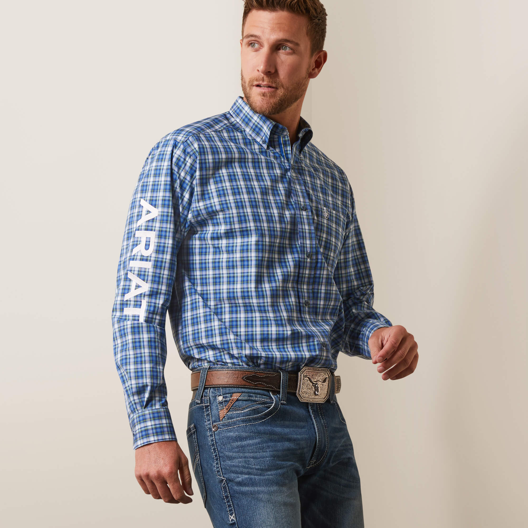 ARIAT Chemise boutonnée à manches longues avec logo de l ARIAT Chemise boutonnée à manches longues avec logo de l