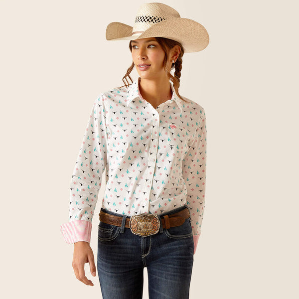 Roper Women's Western Long Sleeve Solid Snap Shirt - Red