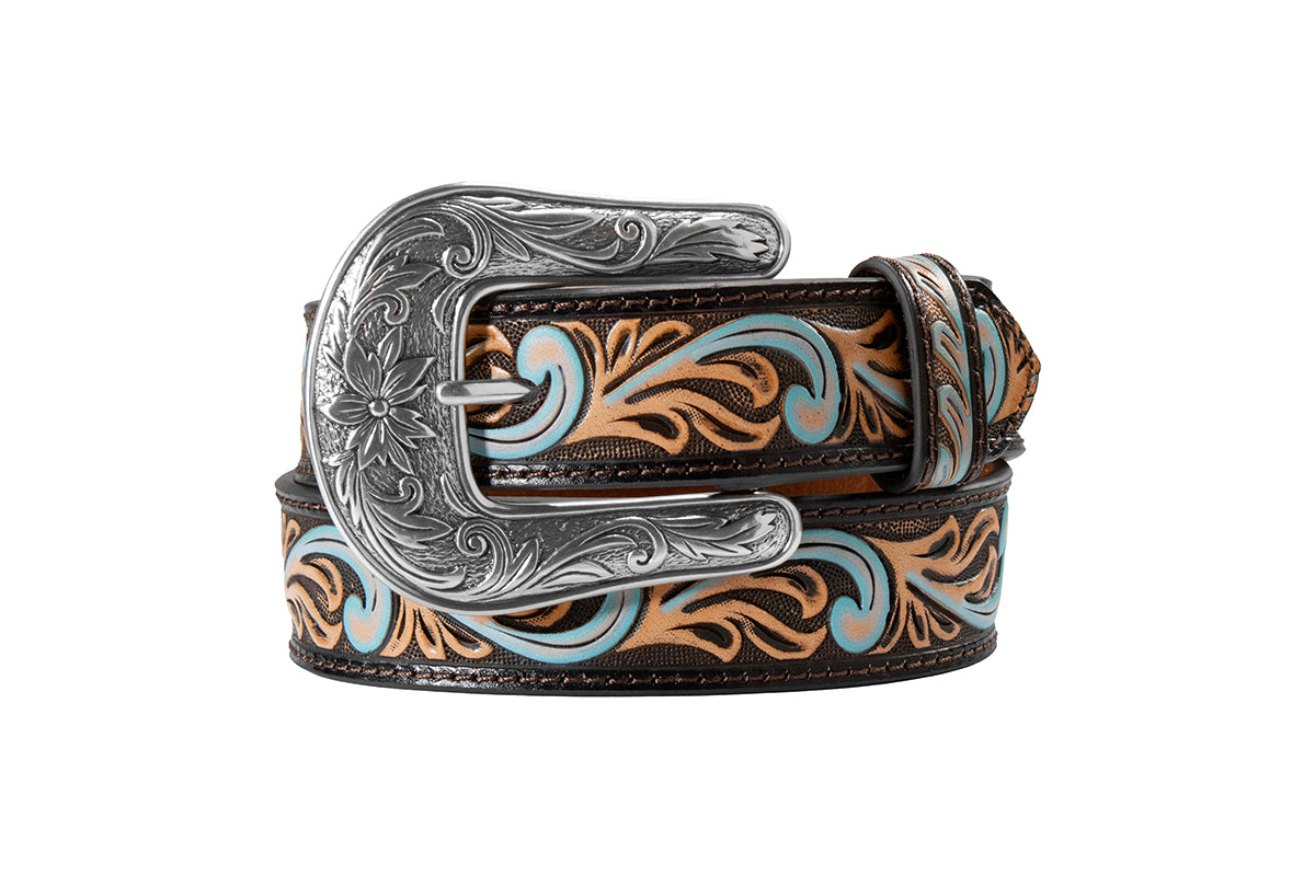 Angel Ranch Girls Blue Accent Scroll Belt