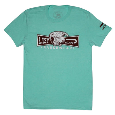 Lazy J Ranch Diamond Banner Short Sleeve Seafoam Green T-Shirt