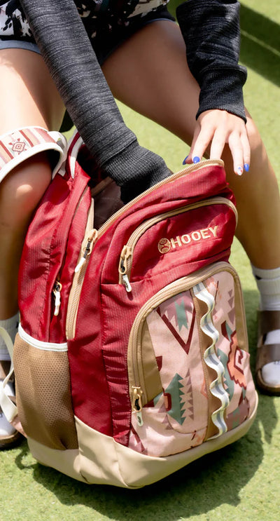 Hooey "Ox" Burgundy/Tan with  Aztec Backpack