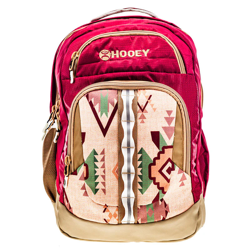 Hooey "Ox" Burgundy/Tan with  Aztec Backpack