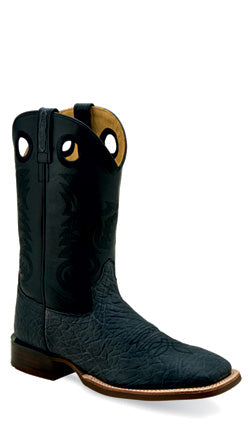 Old West Men's Broad Toe Black Western Boot