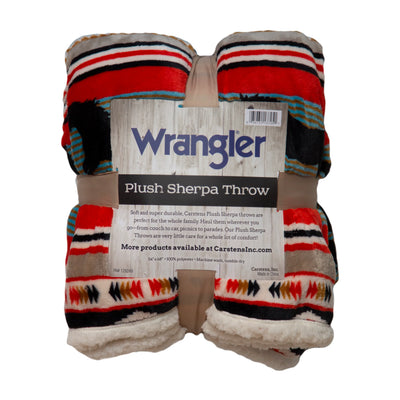 Wrangler Black Stallion Plush Sherpa Throw