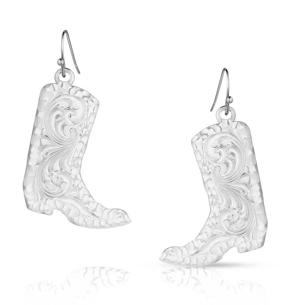 Montana Silversmith Chiseled Boot Earrings