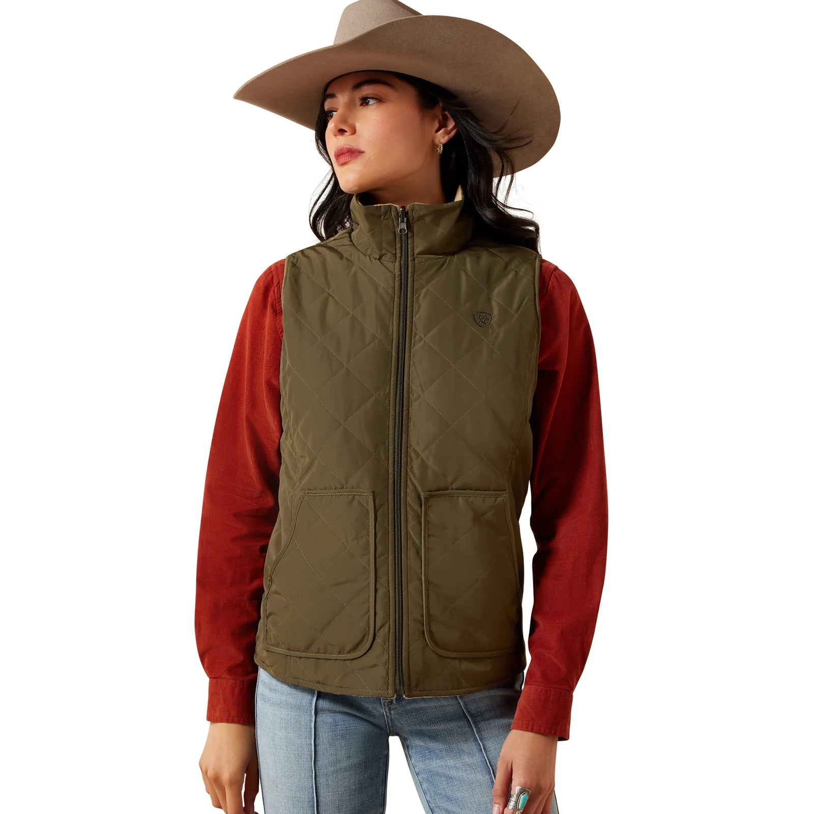 Ariat Women's Dilon 2.0 Wild Horse Print Reversible Insulated Vest