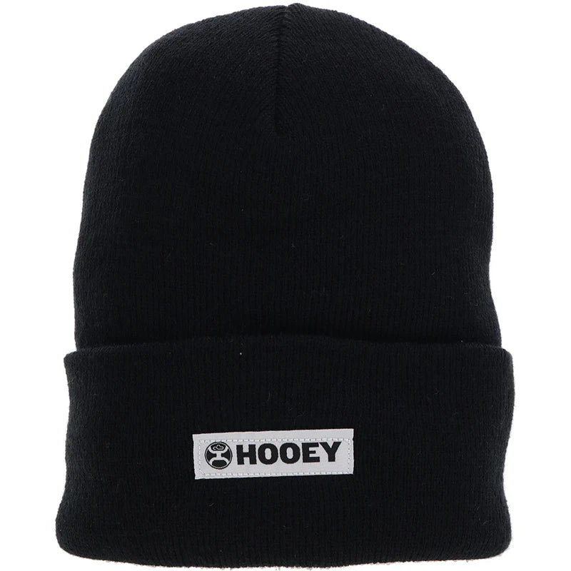 Hooey Black with White & Black Patch Beanie