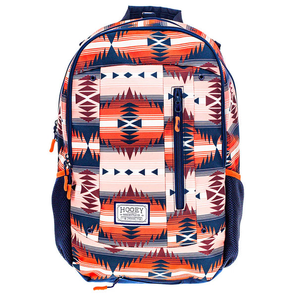 Hooey Rockstar Navy & Coral with Aztec Backpack