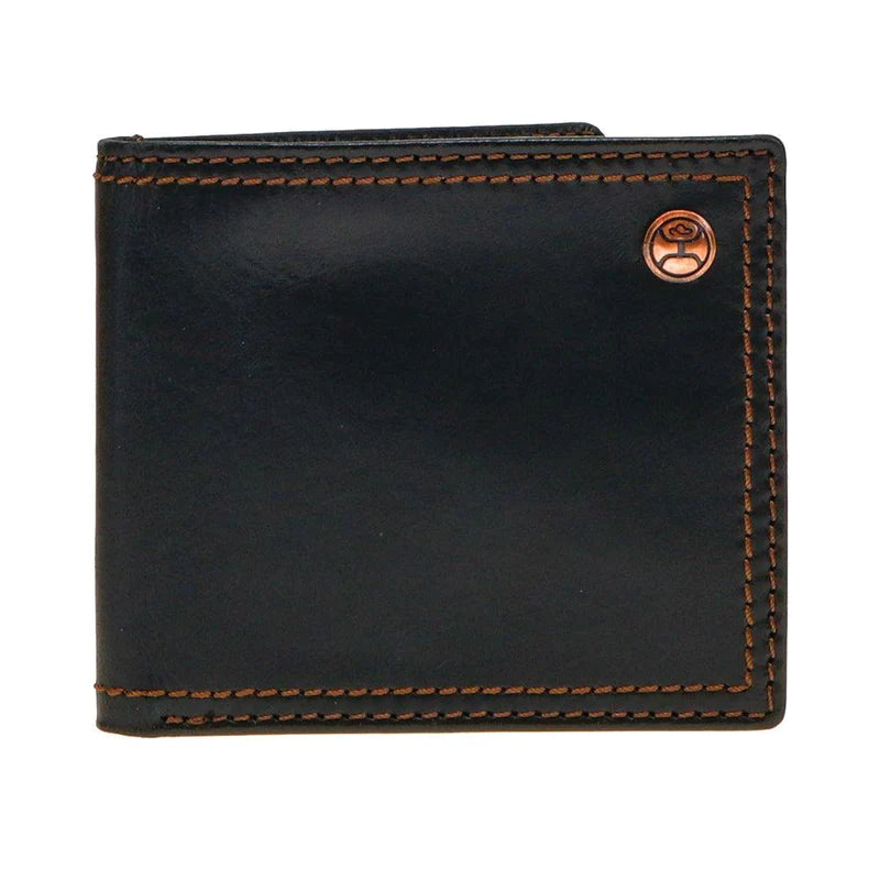 Hooey Classic Smooth Black Bifold Wallet
