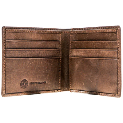 Hooey Classic Smooth Brown Bifold Wallet