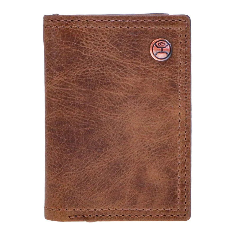 Hooey Men's Classic Smooth Brown Tri-fold Wallet