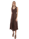 Scully Women's Sleeveless Lace-Up Front Dress - Chocolate