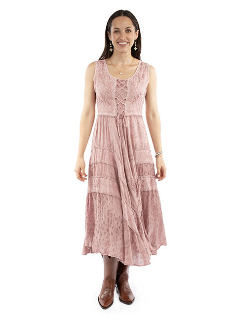 Scully Women's Sleeveless Lace-Up Front Dress - Dusty Pink