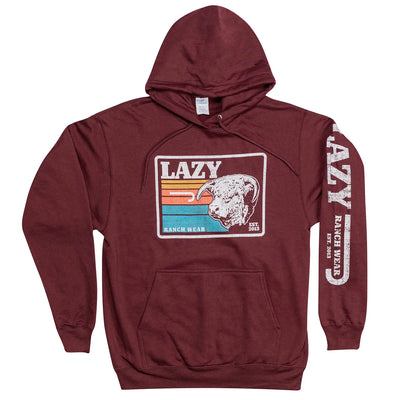 Lazy J Ranch Sunset Retro Pullover Hoodie