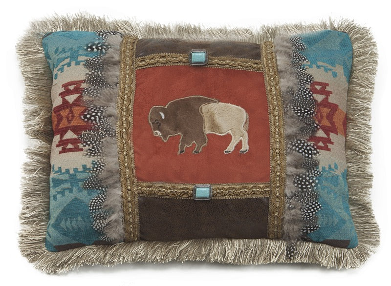 Carsten's Feather Buffalo Pillow