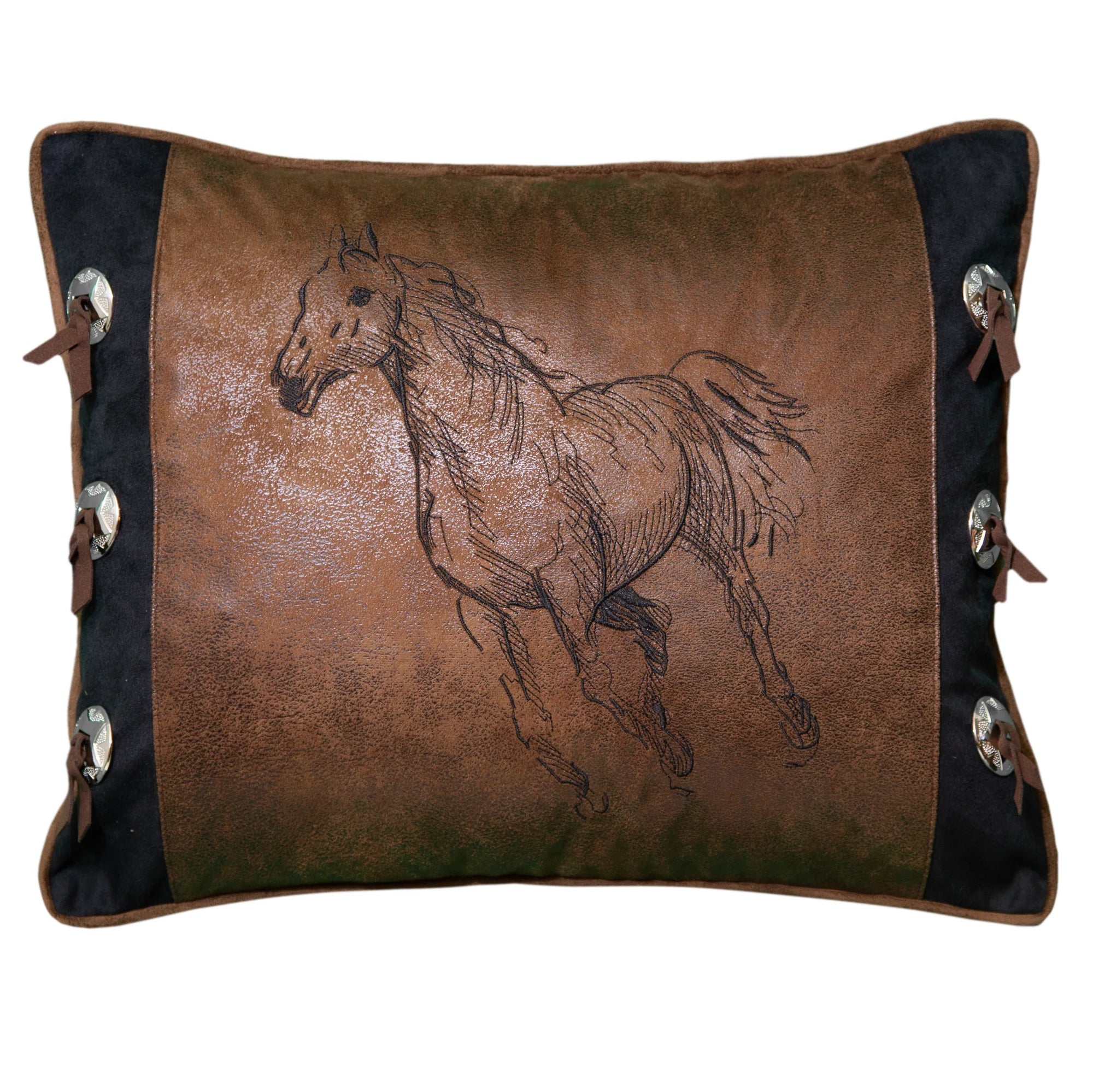 Carsten's Wrangler Embroidered Black Horse Pillow