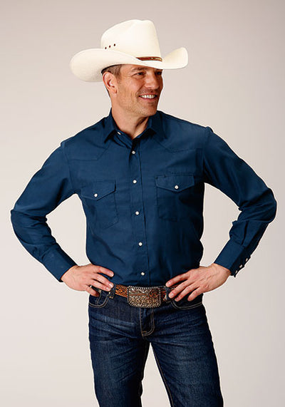 Roper Men's Solid Broadcloth Shirt