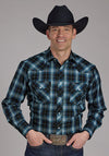 Roper Men's Windowpane Plaid Western Shirt