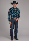 Roper Men's Windowpane Plaid Western Shirt