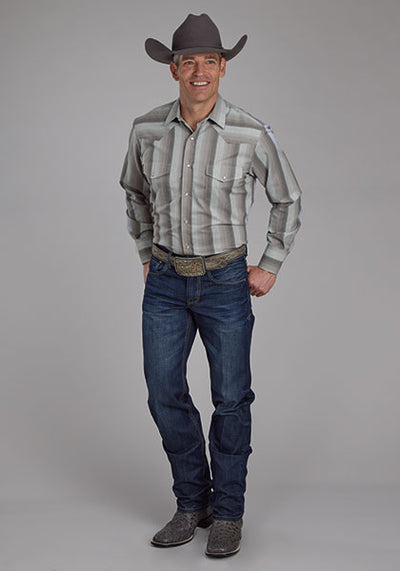 Roper Men's Grey Stripe Western Shirt