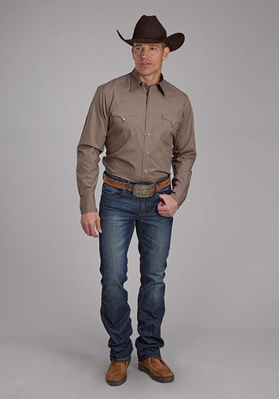 Roper Men's Solid Poplin Shirt