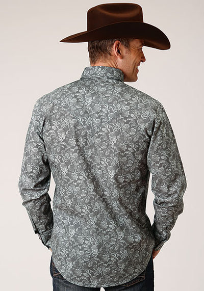 Roper Men's Silver Vine Print Western Shirt