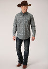 Roper Men's Silver Vine Print Western Shirt