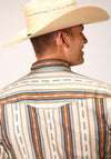 Roper Men's Desert Stripe Aztec Print Shirt