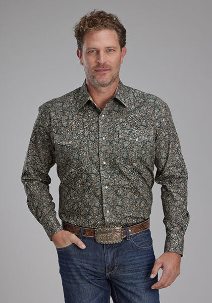 Roper Boy's Oak Paisley Western Shirt