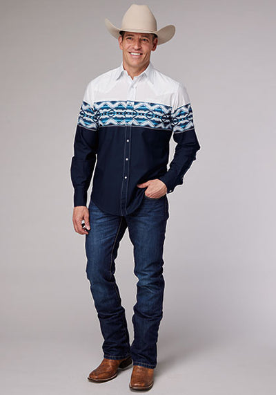 Roper Men's Aztec Border Western Shirt