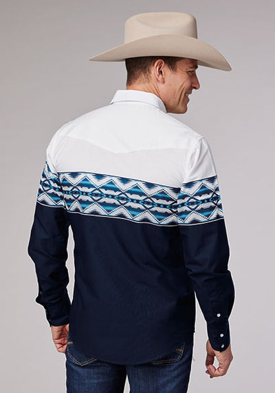 Roper Men's Aztec Border Western Shirt