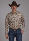 Roper Men's Brushstroke Cowboy Print Western Shirt