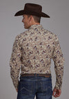 Roper Men's Brushstroke Cowboy Print Western Shirt