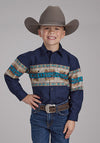 Roper Boy's Aztec Border Print Shirt