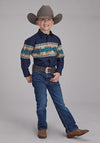 Roper Boy's Aztec Border Print Shirt