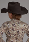 Roper Boy's Brushstroke Cowboy Print Shirt