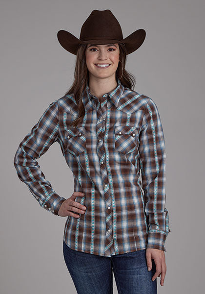 Roper Women's Horseshoe Dobby Western Shirt