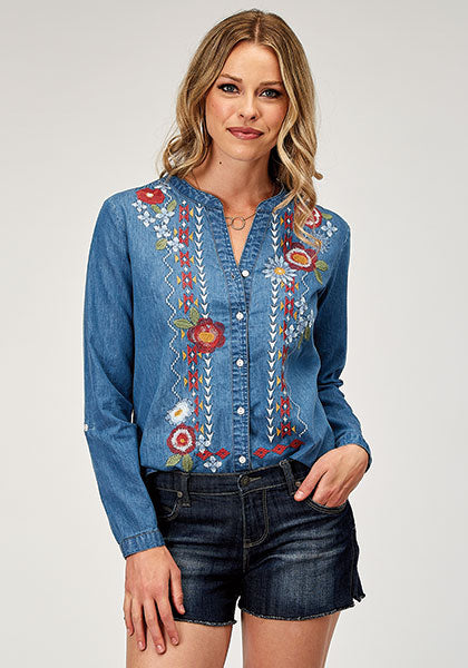 Roper Women's Light Weight Embroidered Top