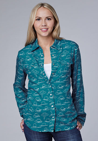 Roper Women's Many Hats Printed Rayon Top