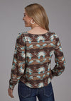 Roper Women's Aztec Printed Rayon Blouse