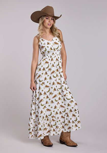 Roper Women's Barrel Racers Print Maxi Sundress