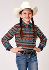 Roper Girl's Aztec Stripe Print Top