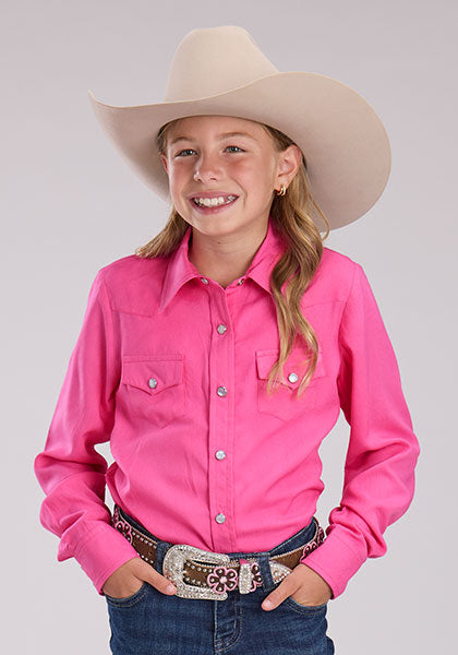 Roper Girl's Solid Rayon Western Blouse