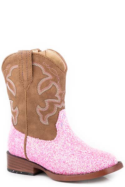 Roper Toddler's Pink Glitter Western Boot