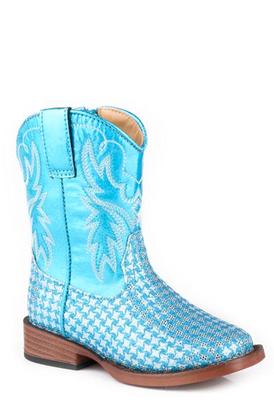 Roper Toddler's Checkered Glitter Western Boot