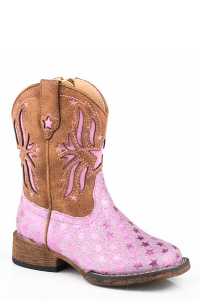 Roper Toddlers Glitter Underlay Western Boot