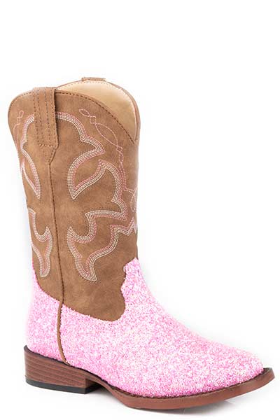 Roper Kid's Pink Glitter Western Boot