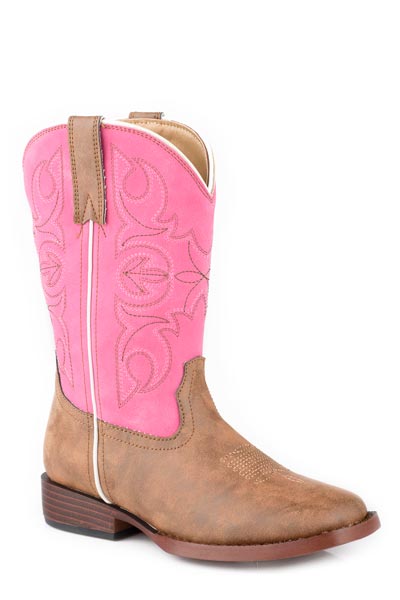 Roper Big Kids Pink Vintage Shaft Boot